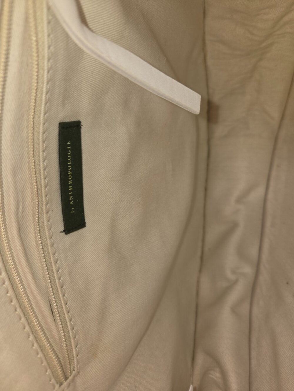 Anthropology Julien Tote leather Ivory large lightweight - Picture 7 of 9